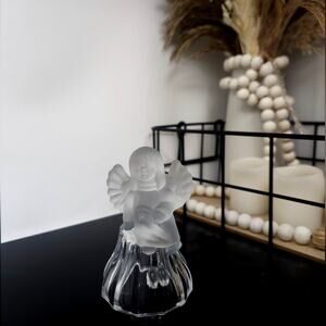 Mikasa Crystal Vintage Frosted Angel Bell, Rare Find